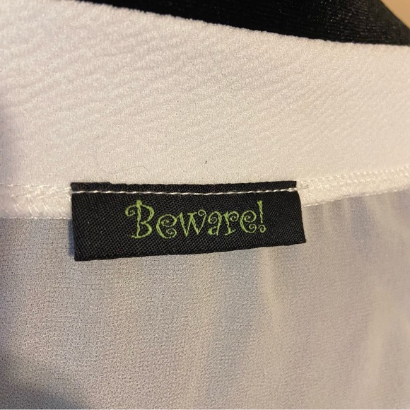 NWOT Beware! White Mesh Net Sheer Top Women’s Size Large - Picture 15 of 16